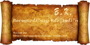 Beregszászy Kálmán névjegykártya